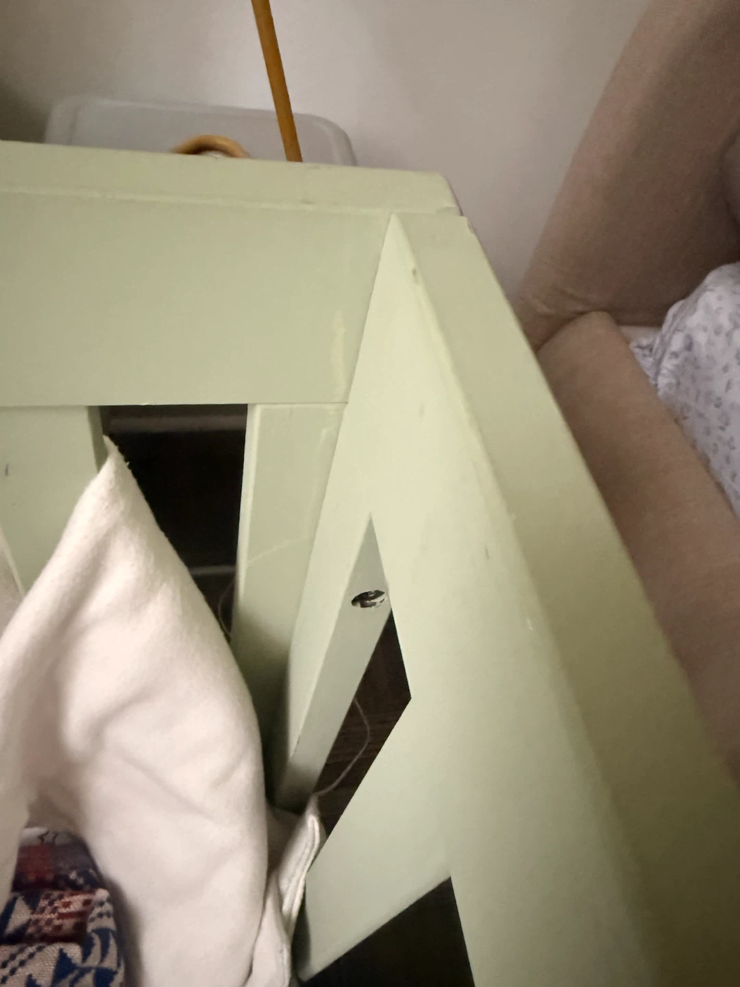 Sage Green Wooden Baby Crib - photo 5