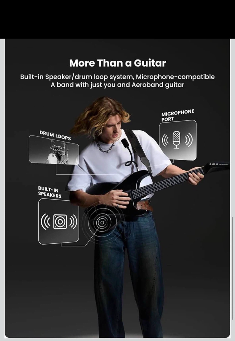 AeroBand Digital Guitar With Silicone Strings - photo 5