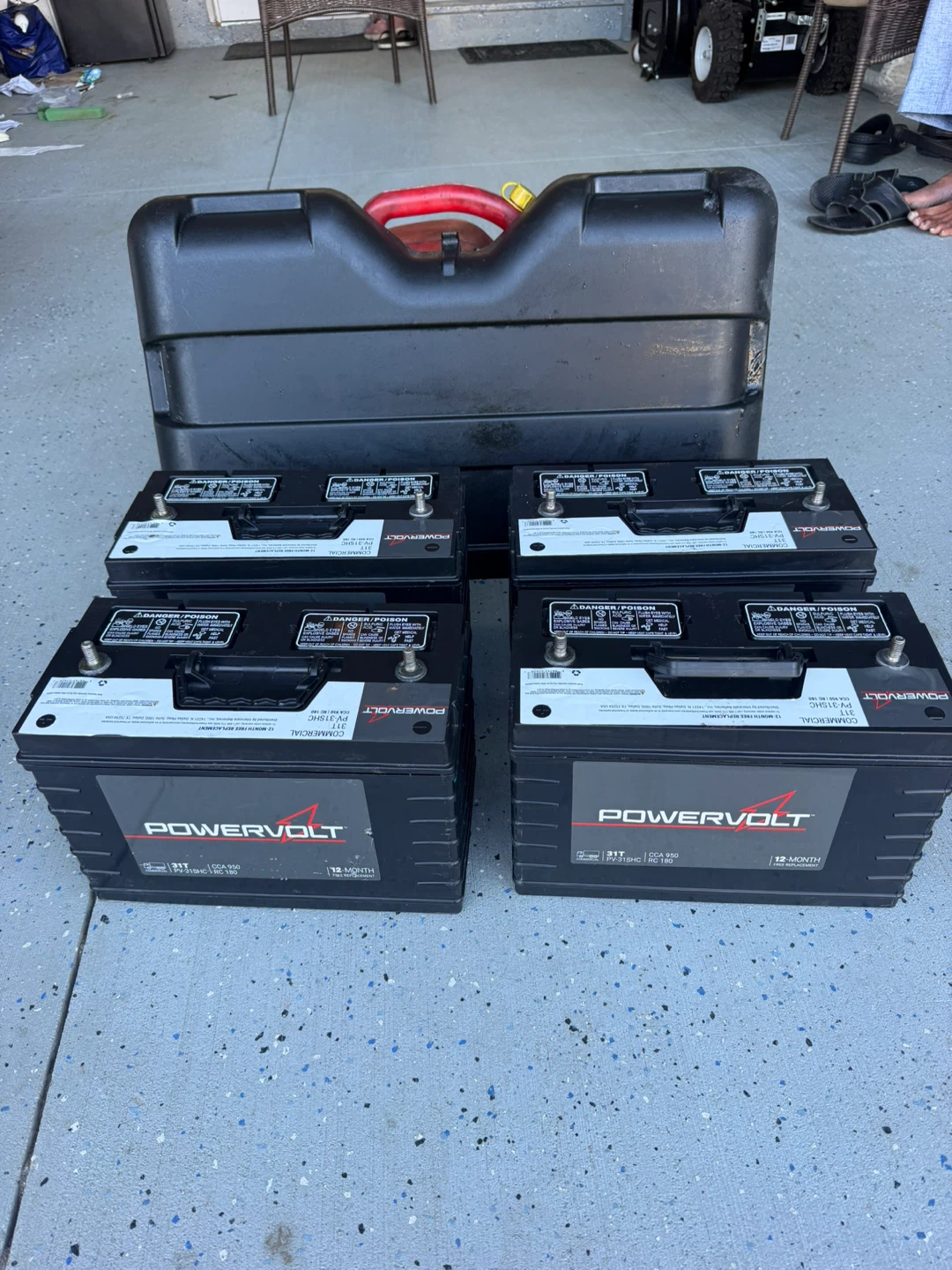 Four Powervolt 31T Commercial Batteries