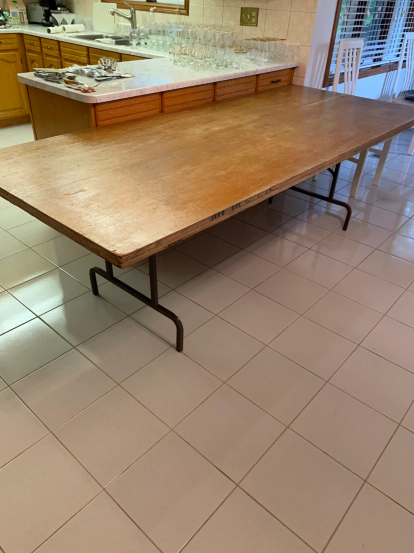 Large Wooden Folding Table 96”x40” - photo 3