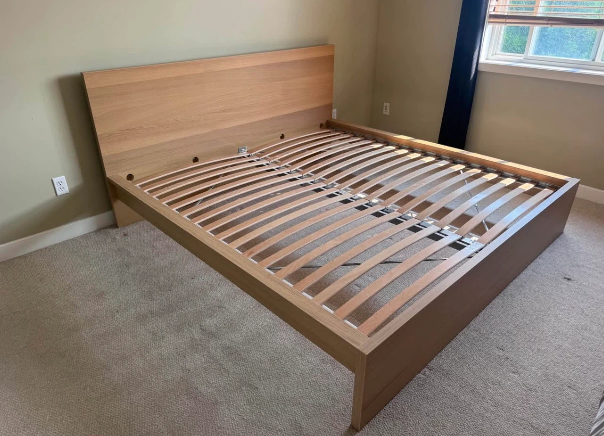 IKEA King bed frame in oak colour