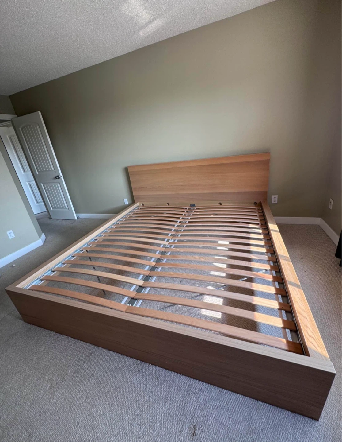 IKEA King bed frame in oak colour - photo 2