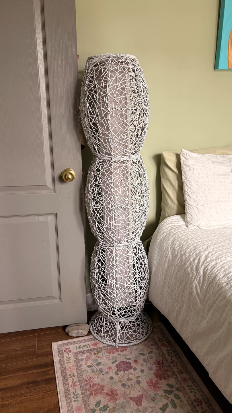 White Wicker Floor Lamp