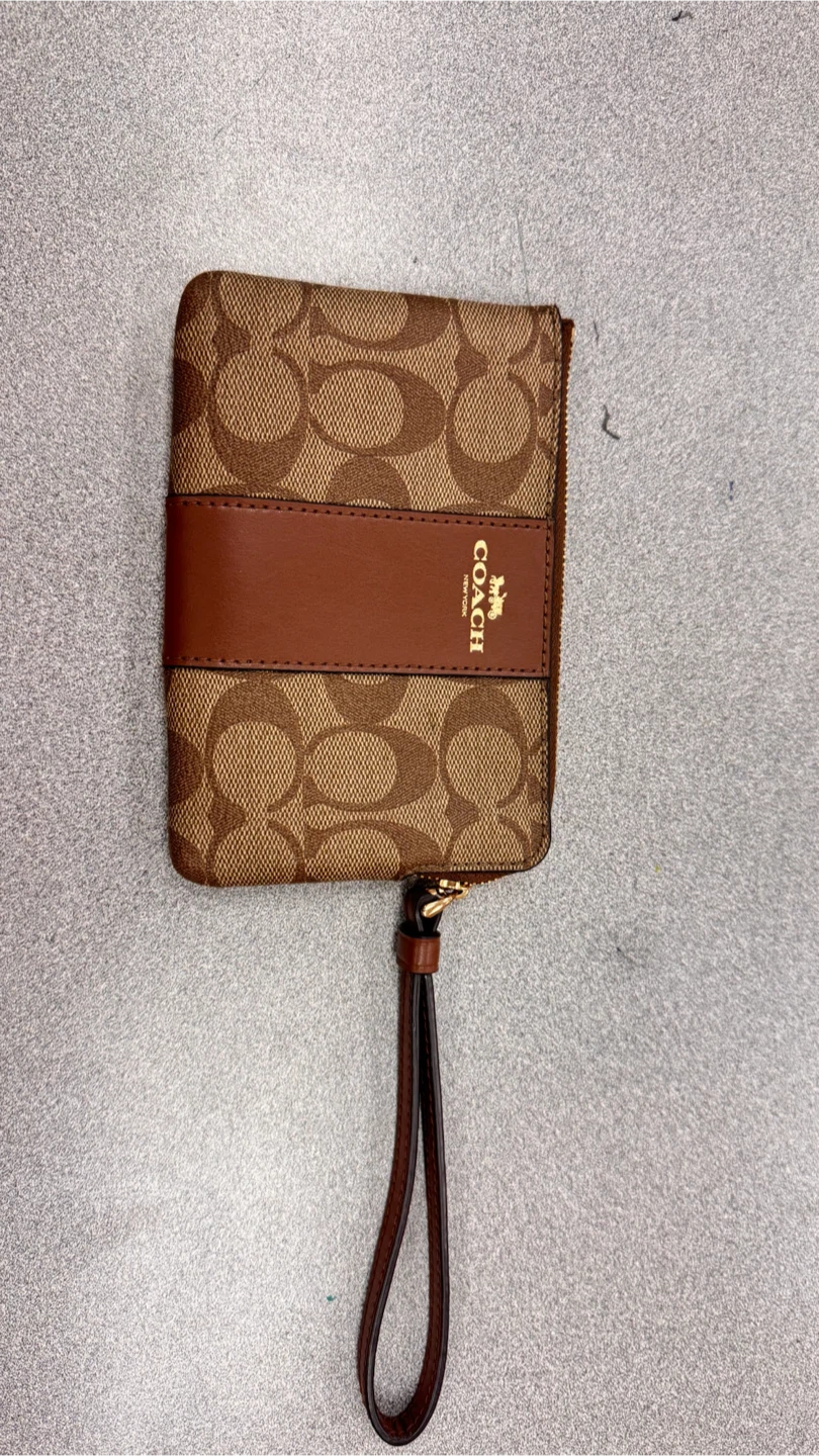 Coach Signature Canvas Wristlet