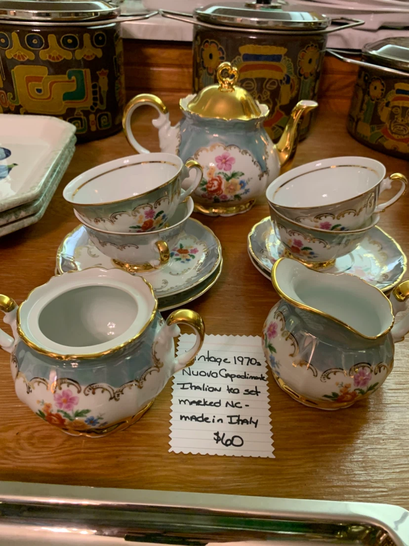Vintage 1970s Nuova Capodimonte Italian Tea Set