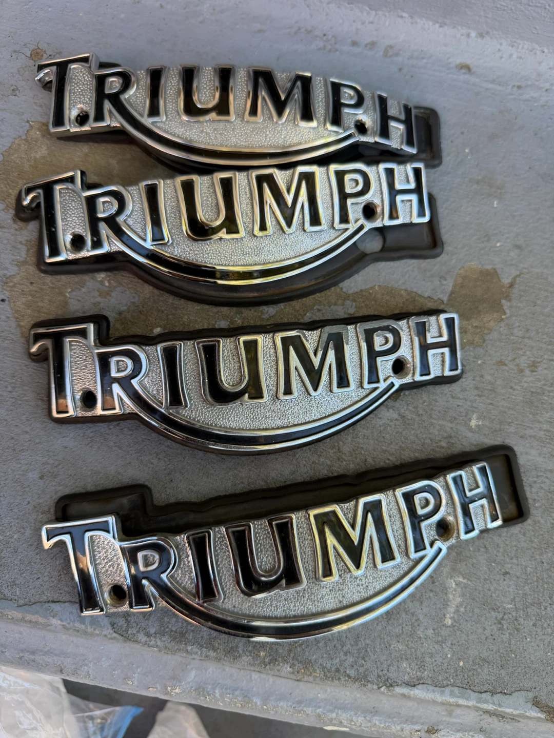 Set of Triumph Motorcycle Tank Badges