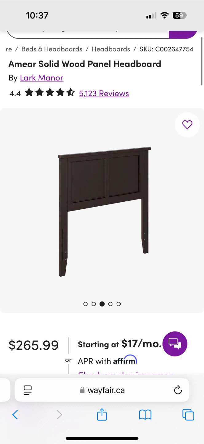 Solid Wood Panel Headboard - Twin