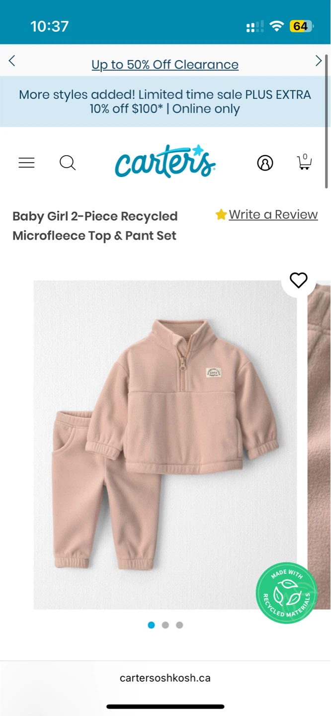 Fits for a 6 month old - Carter's Baby Girl Microfleece Set