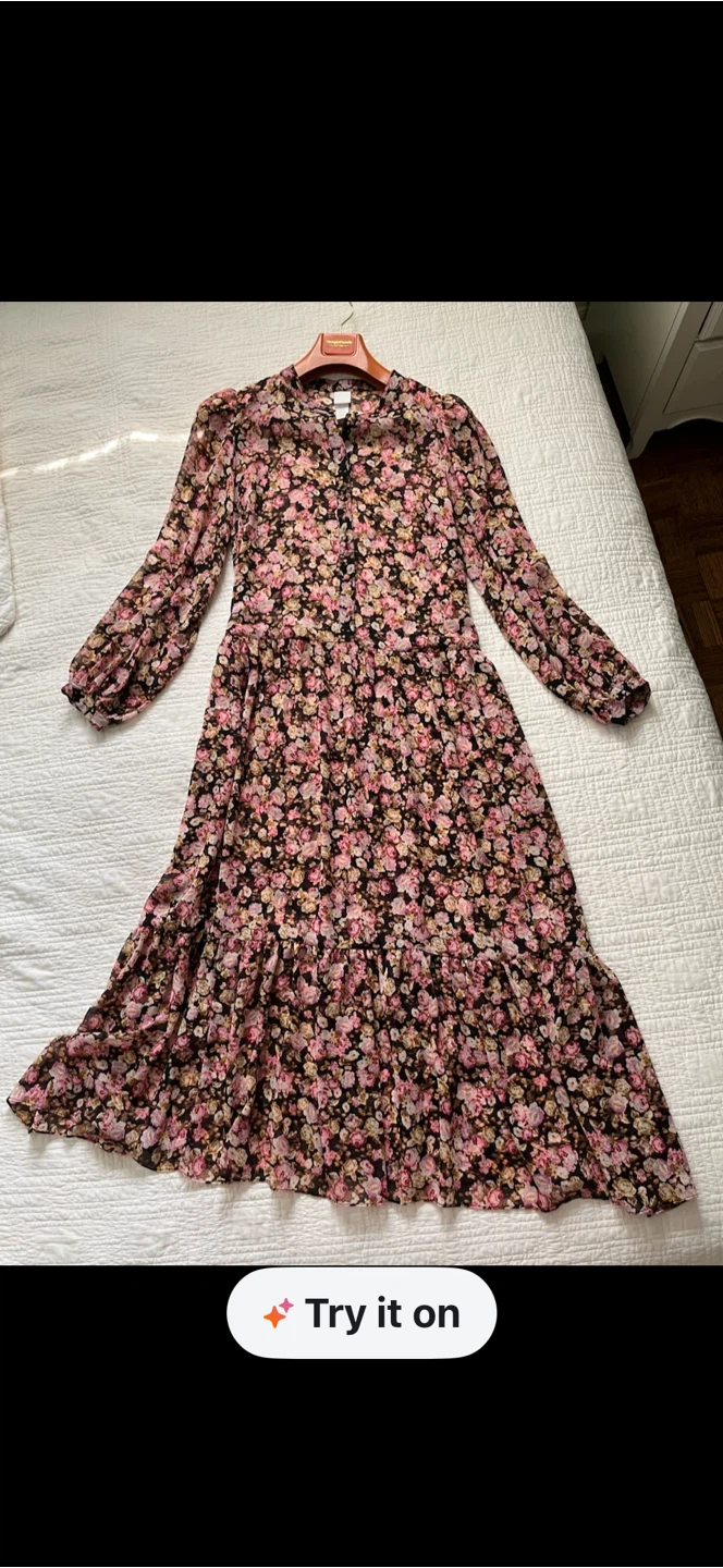 H&M Floral Maxi Dress Large