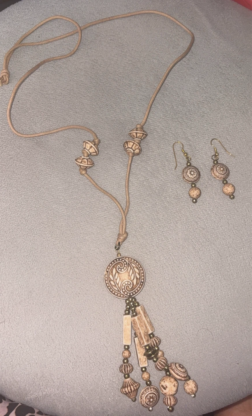 Bohemian Style Pendant Necklace and Earring Set