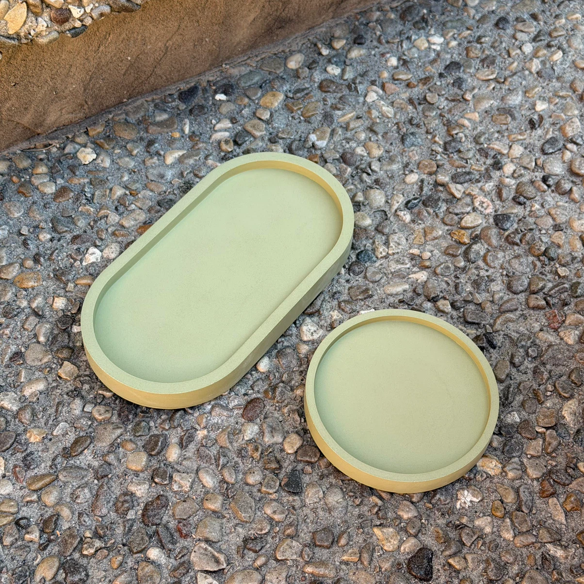 Curved Trinket Trays / Coaster (Forest Green)