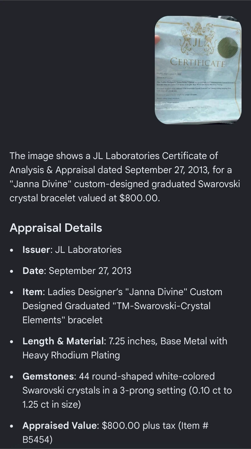 JL Janna divine "Janna Divine” Swarovski crystal bracelet - photo 4
