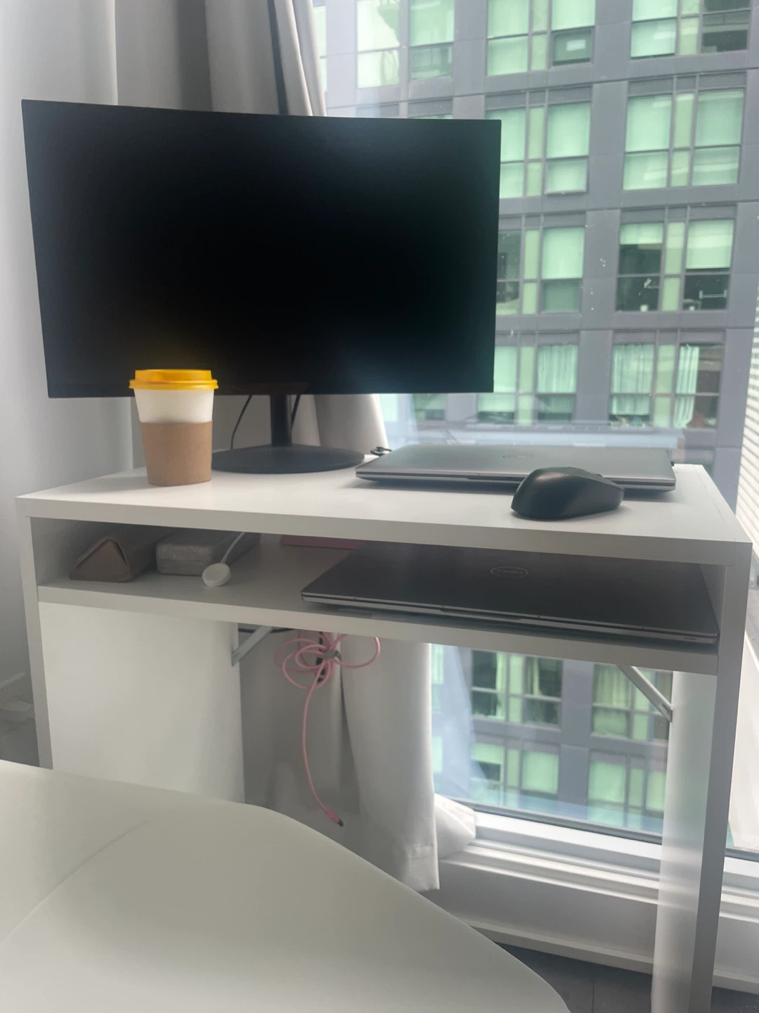 Compact white desk + swivel chair - photo 4