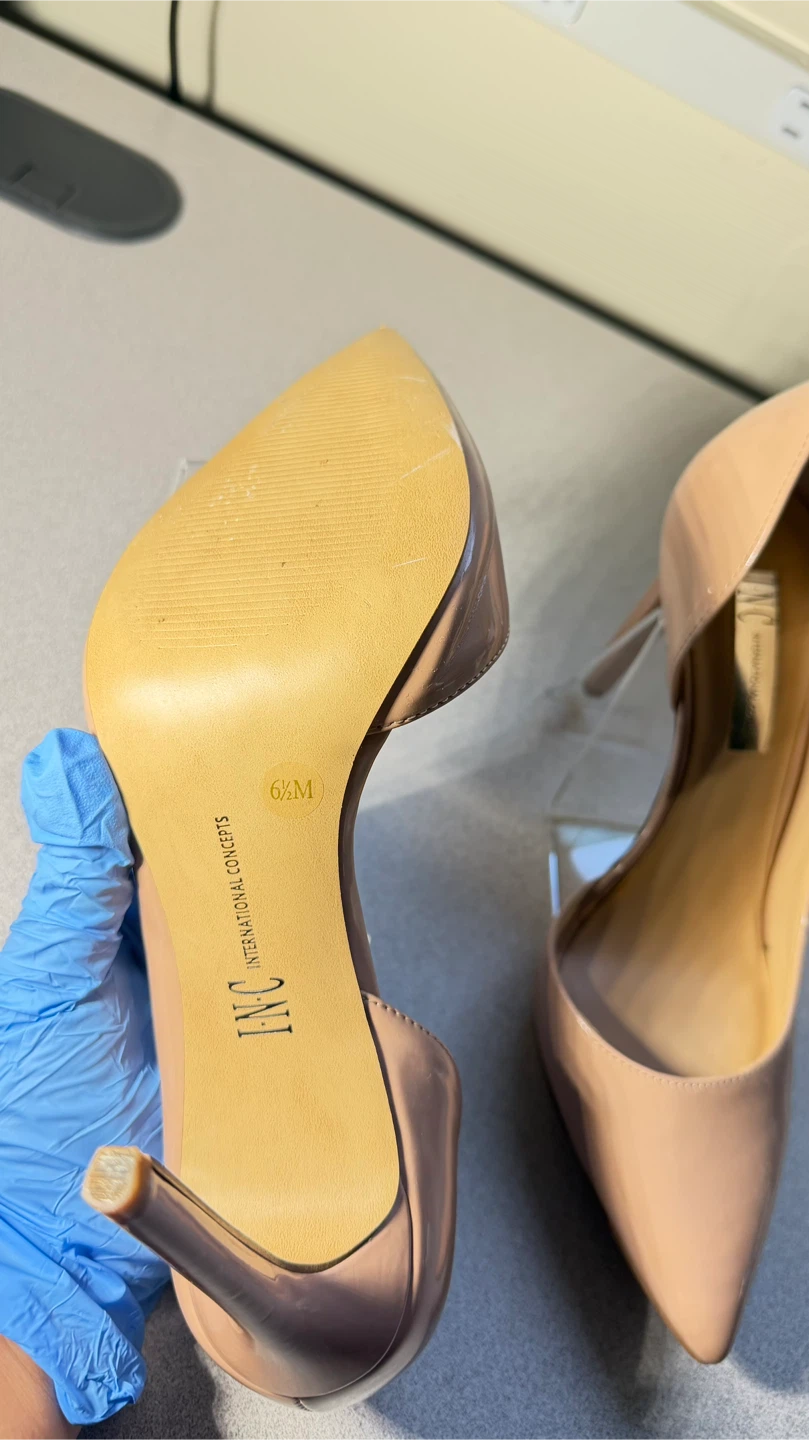 Nude Patent Leather Heels, Size 6.5 - photo 3