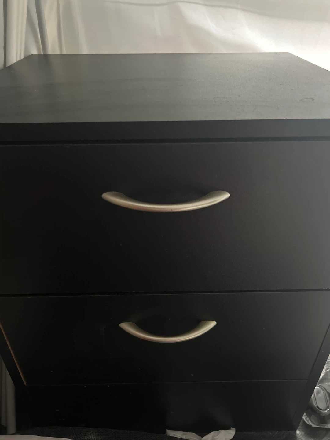 Black Two-Drawer Nightstand - photo 2