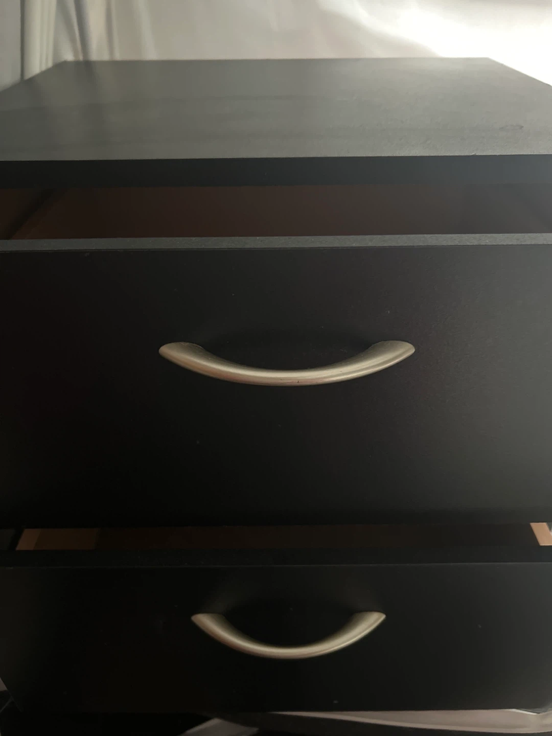 Black Two-Drawer Nightstand