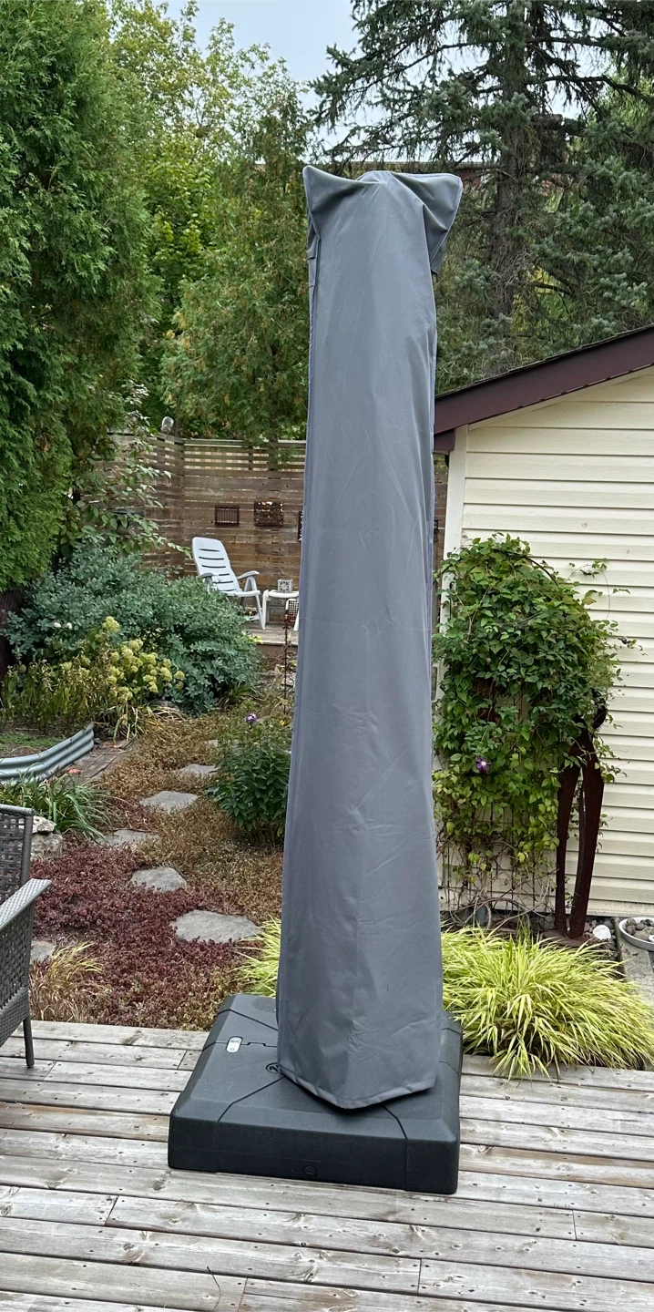 Purple leaf 10’ cantilever umbrella and base. - photo 4