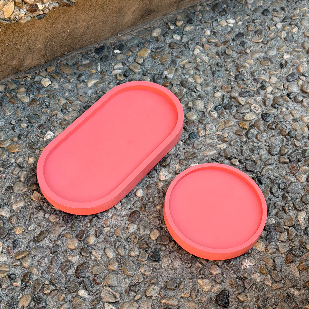 Curved Trinket Trays / Coaster (Red)
