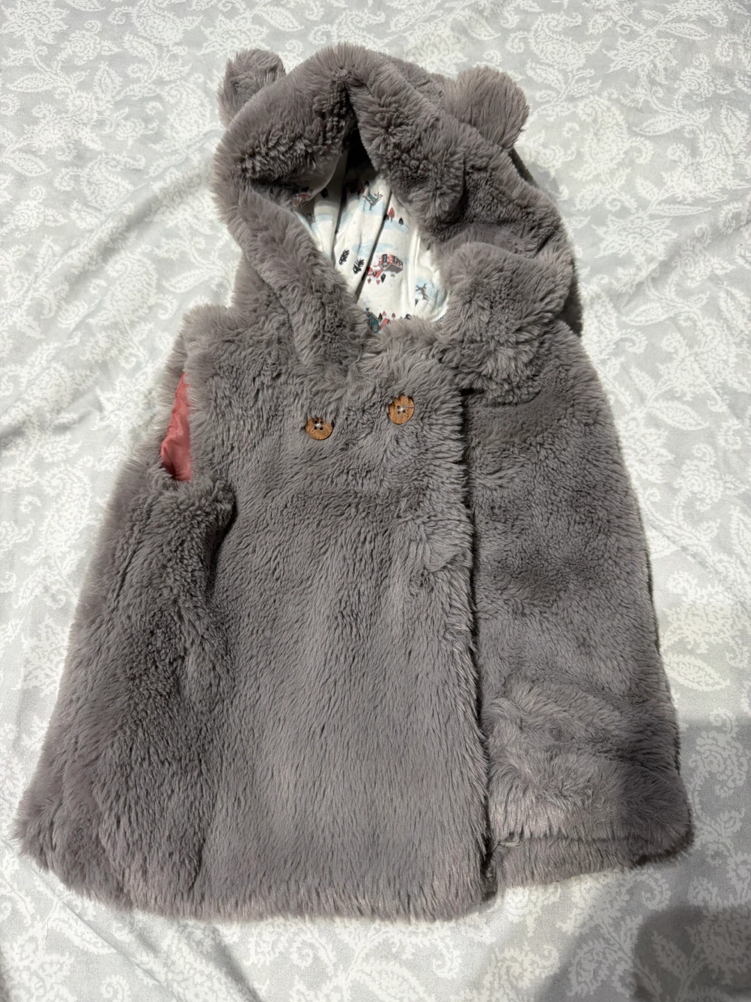 Baby Faux Fur Vest with Hood