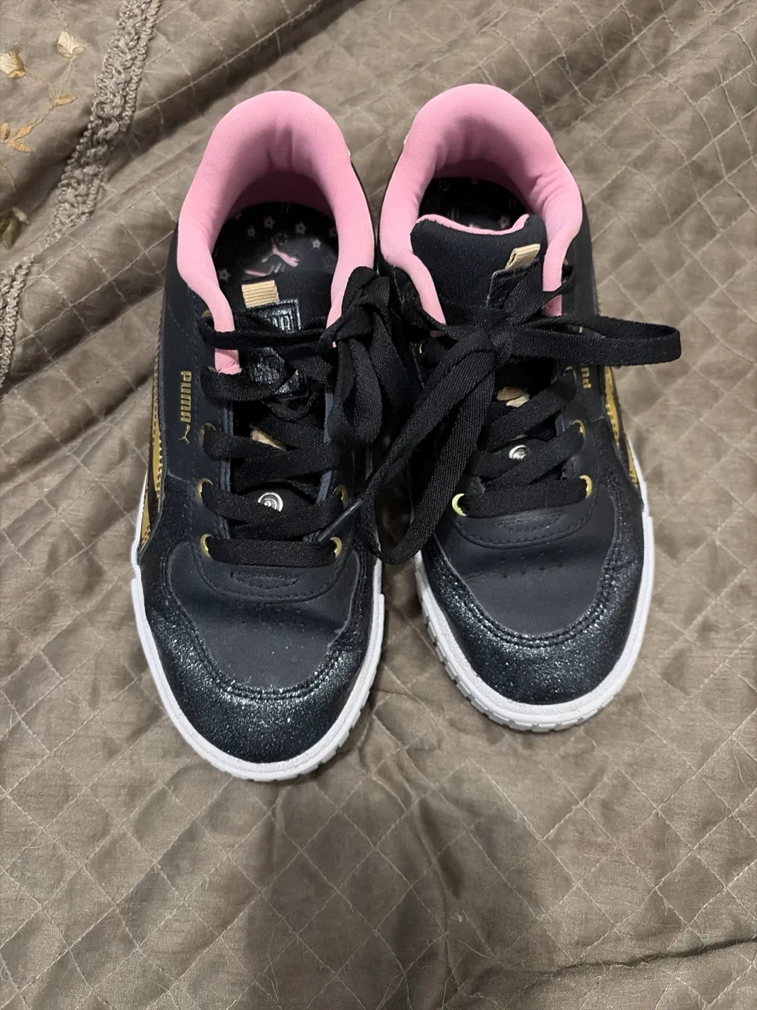 Puma Black and Pink Sneakers