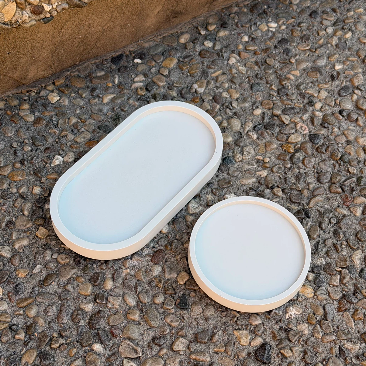 Curved Trinket Trays / Coaster (Soft Blue)