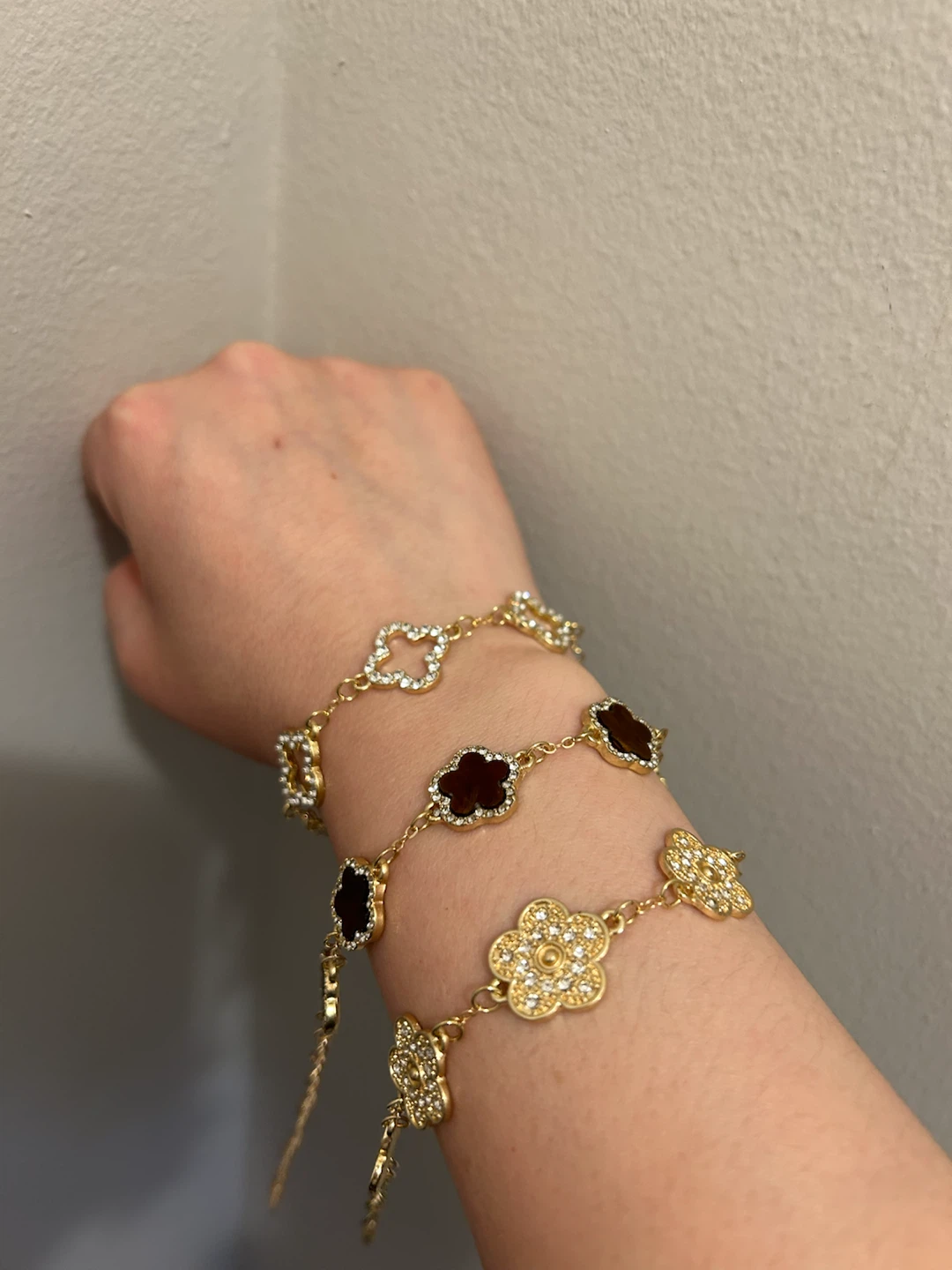 Sparkly Clover & Flower Charm Bracelets - New!