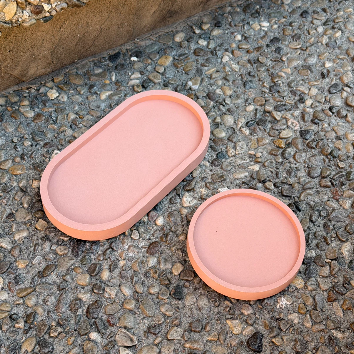 Curved Trinket Trays / Coaster (Pink Terracotta)