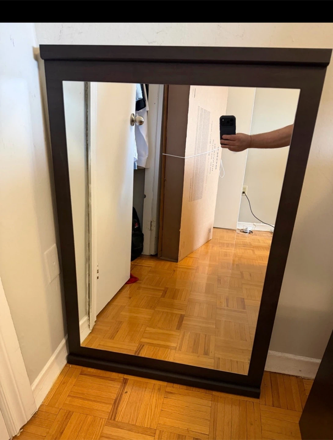 Espresso Wood Framed Wall Mirror
