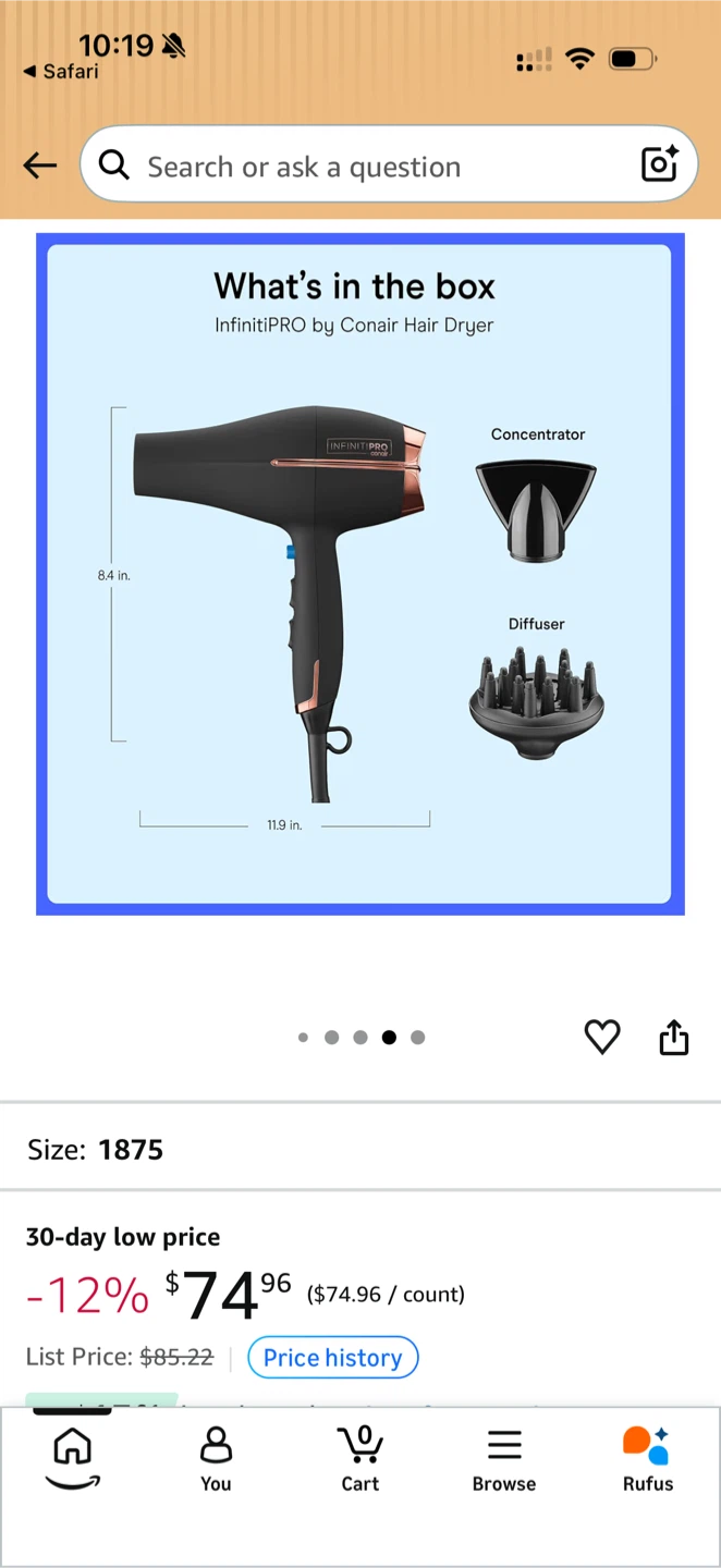 Conair InfinitiPRO Pro Hair Dryer - photo 2