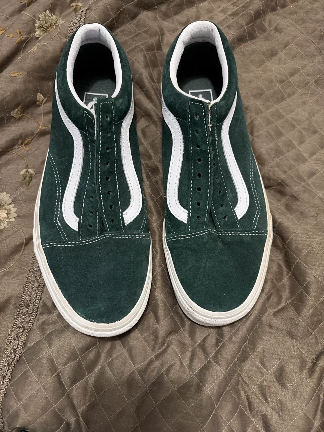 Vans Old Skool Green Suede Sneakers