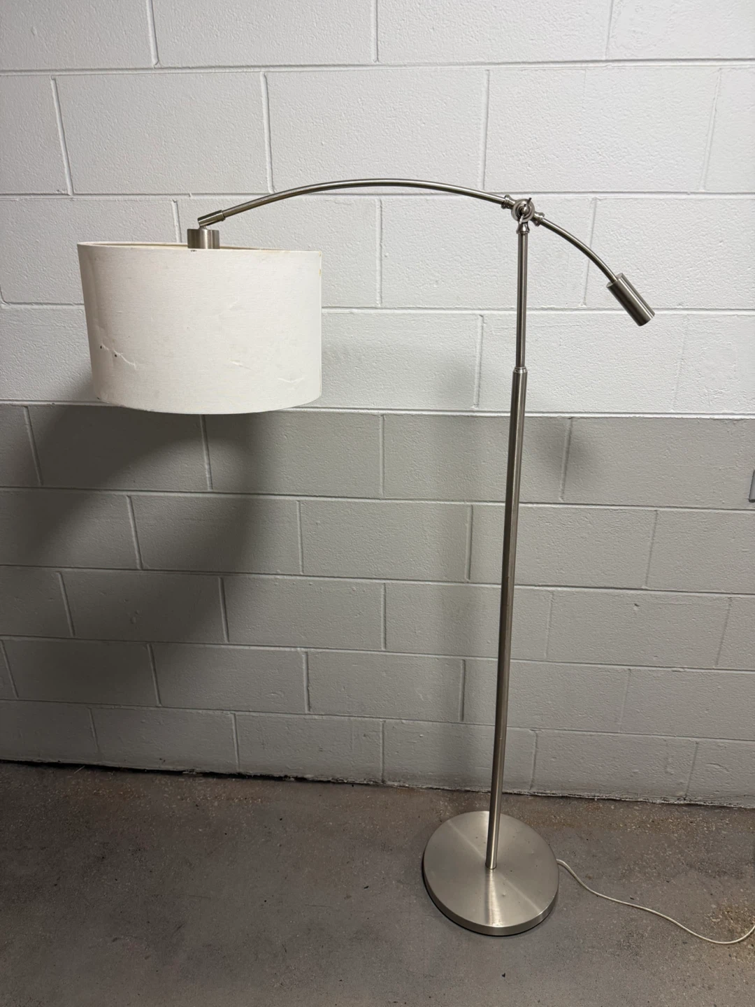 Adjustable Brushed Nickel Arch Floor Lamp - photo 2