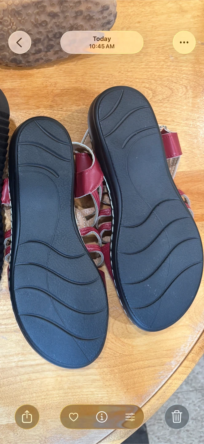 Women’s Red Leather Sandals - Size 8 - photo 2