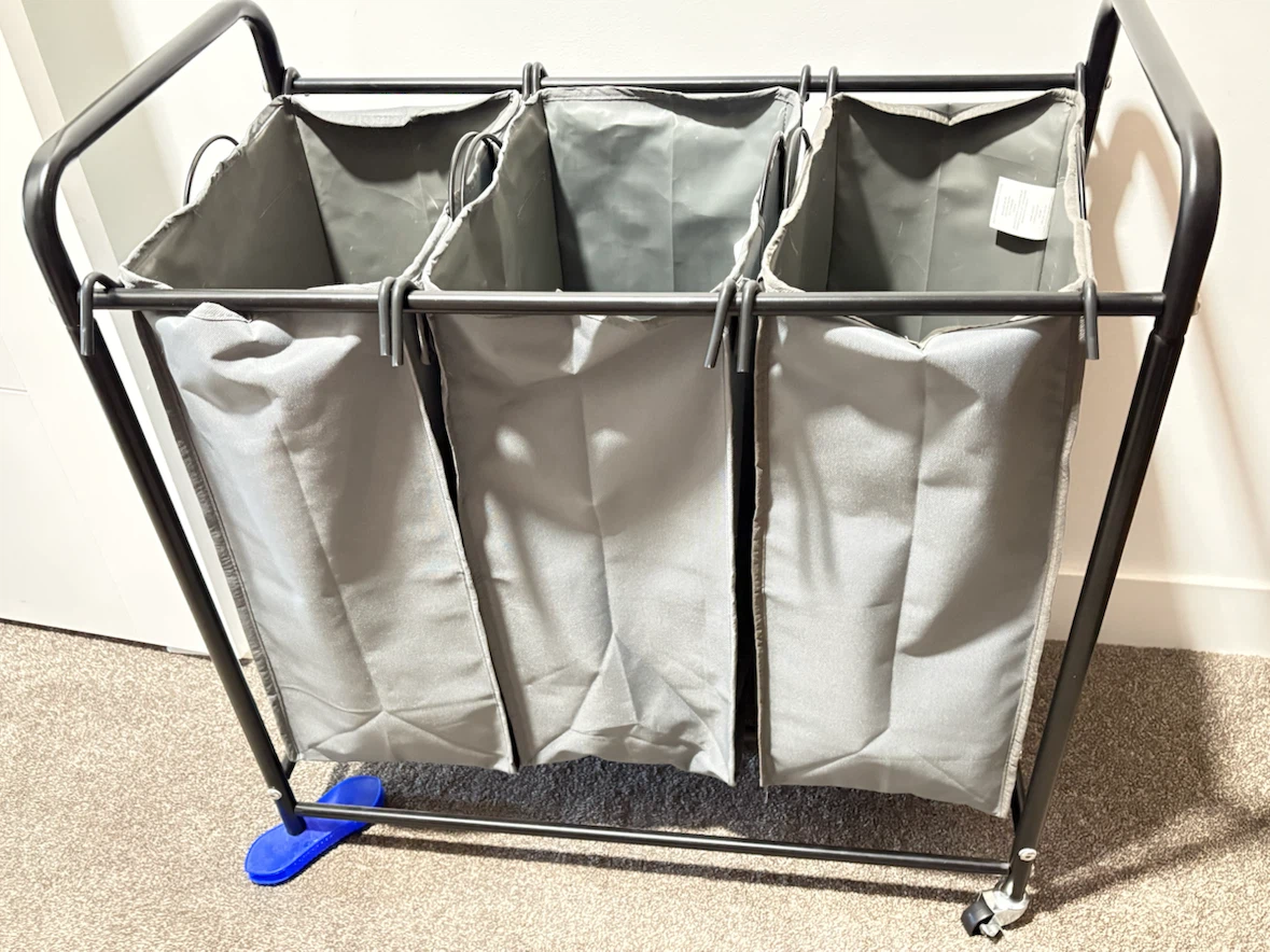 3-Bag Laundry Sorter with Wheels - photo 2