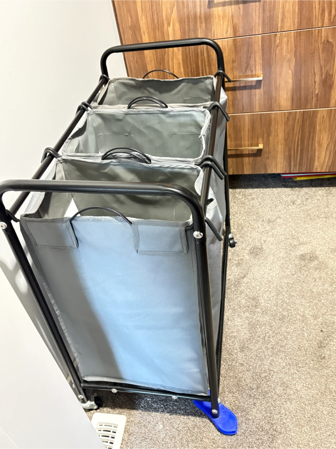 3-Bag Laundry Sorter with Wheels - photo 3