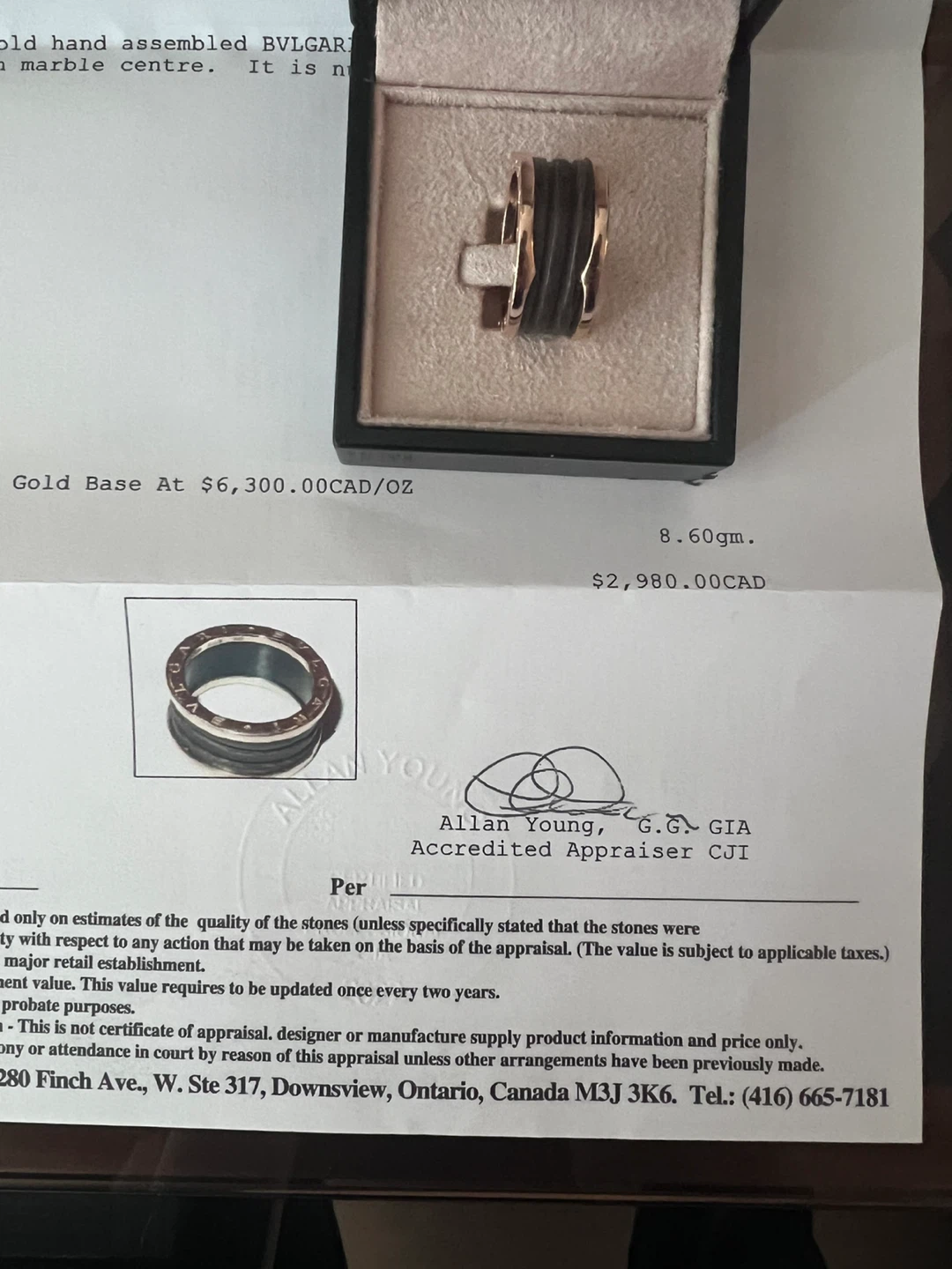 BVLGARI B.zero1 4-Band Ring - 18k Rose Gold, Marble. Sz. 63/10.5 - photo 2