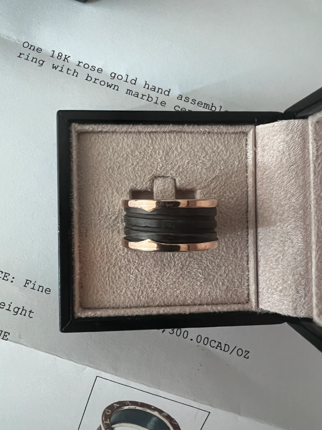 BVLGARI B.zero1 4-Band Ring - 18k Rose Gold, Marble. Sz. 63/10.5 - photo 4