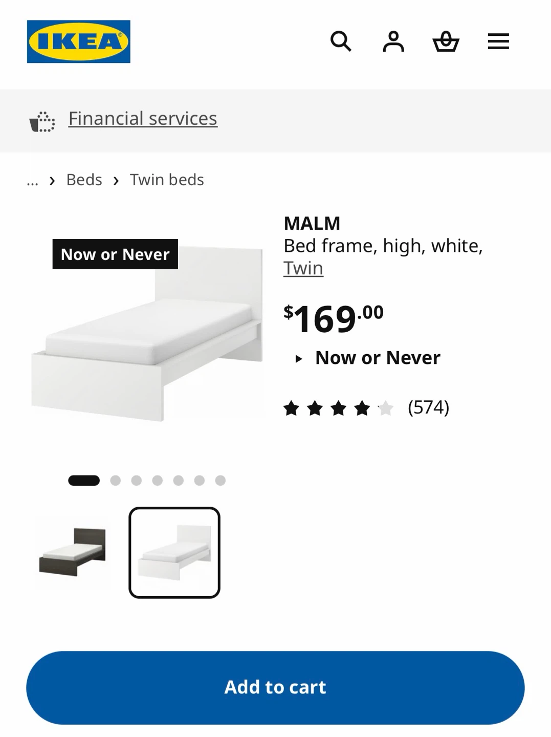 IKEA MALM Twin Bed Frame - White - photo 3