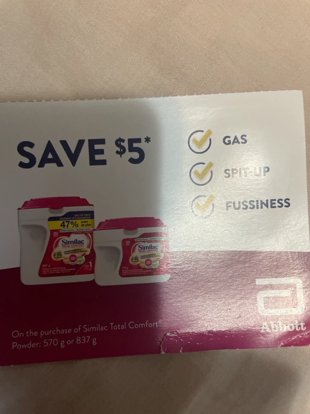 5 Similac Coupons worth $25 - photo 3