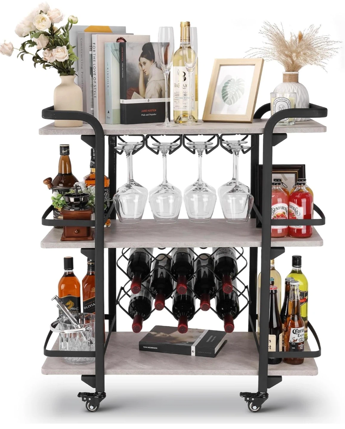 3-Tier Rolling Bar Cart - photo 3