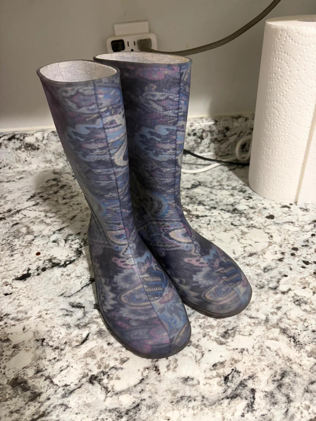 Kids Patterned Rubber Rain Boots Size 5