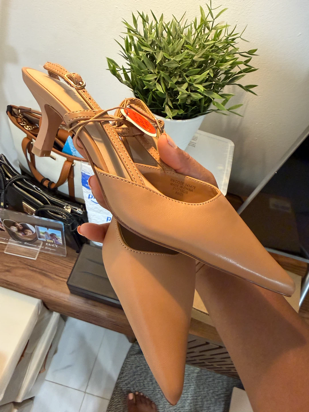 Primark Mocha Slingback Heels Size 5 - photo 2