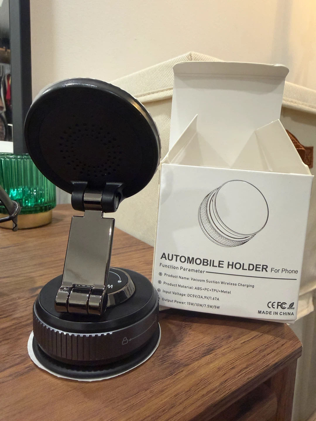 WEKEFON Vacuum Suction Wireless Car Phone Holder