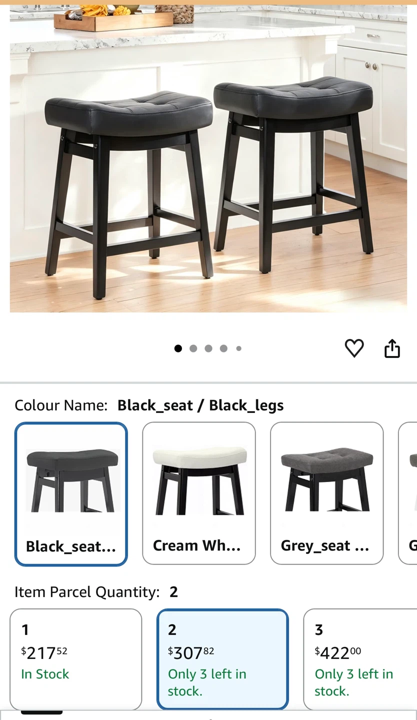 Set of 2 Upholstered Bar Stools - photo 4