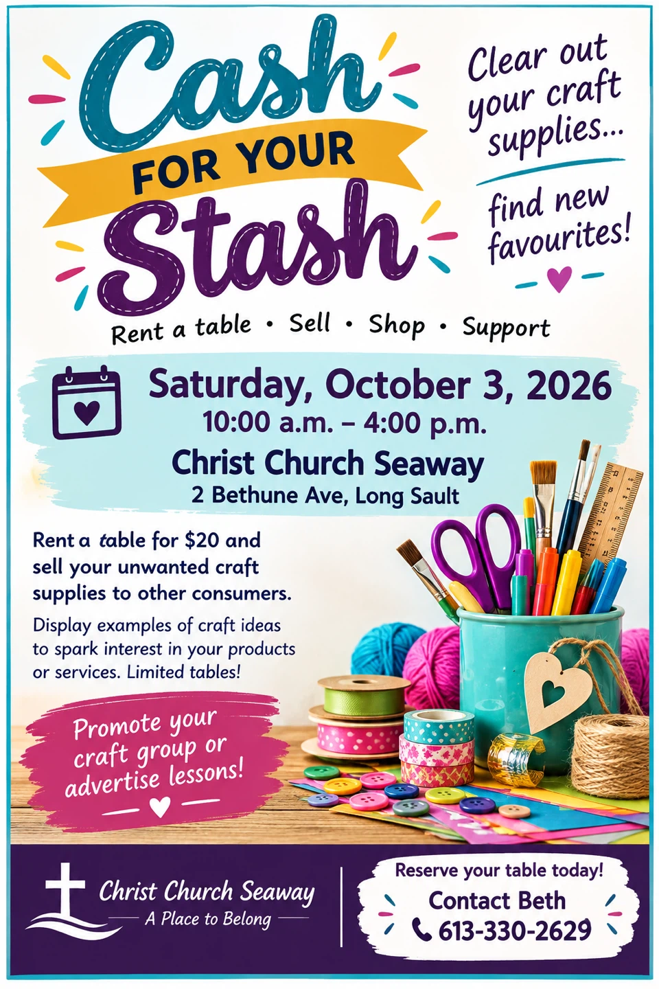 Craft Supply Market Table Rental