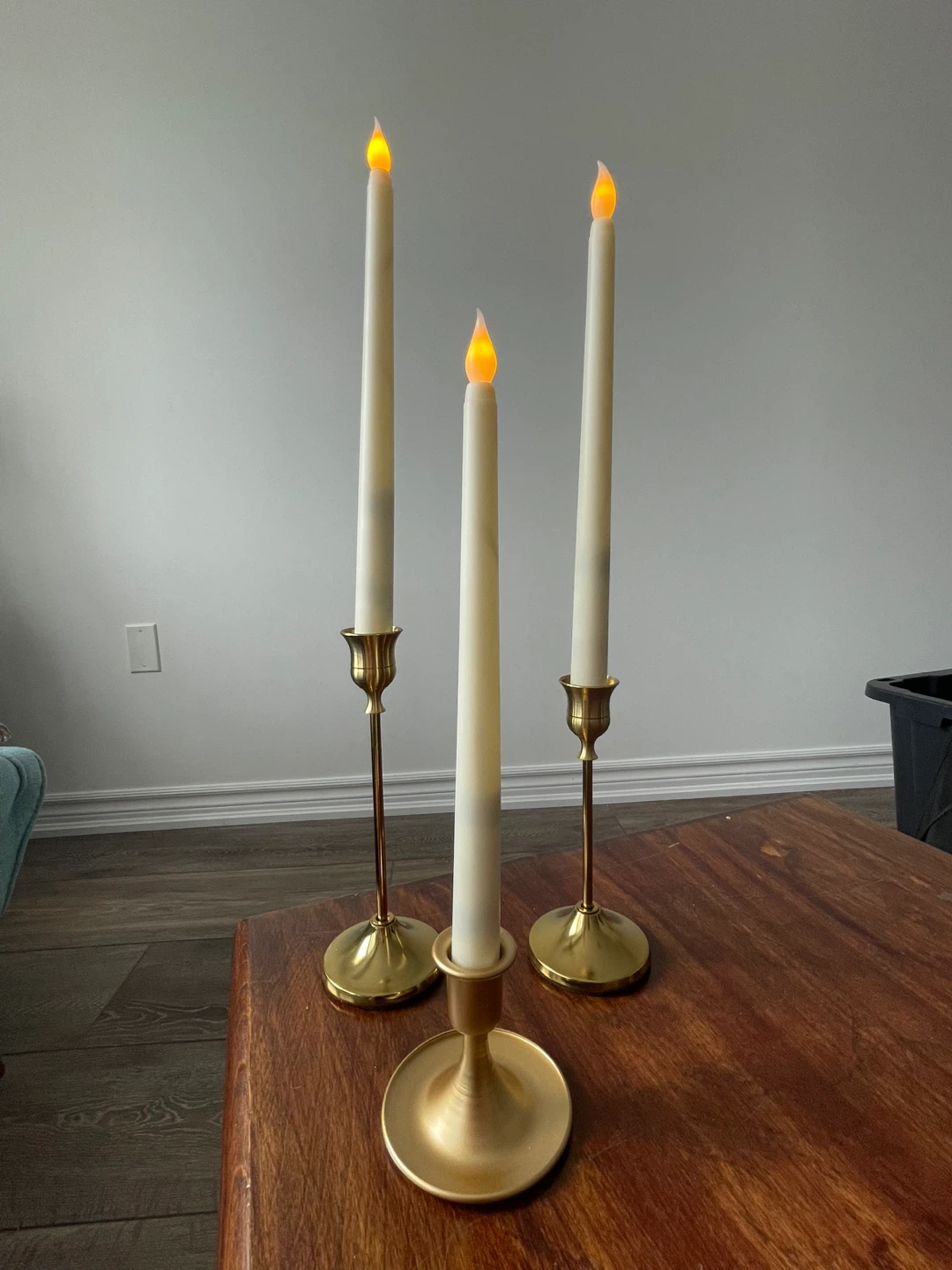 Set of 15 Gold Taper Candle Holders - photo 3