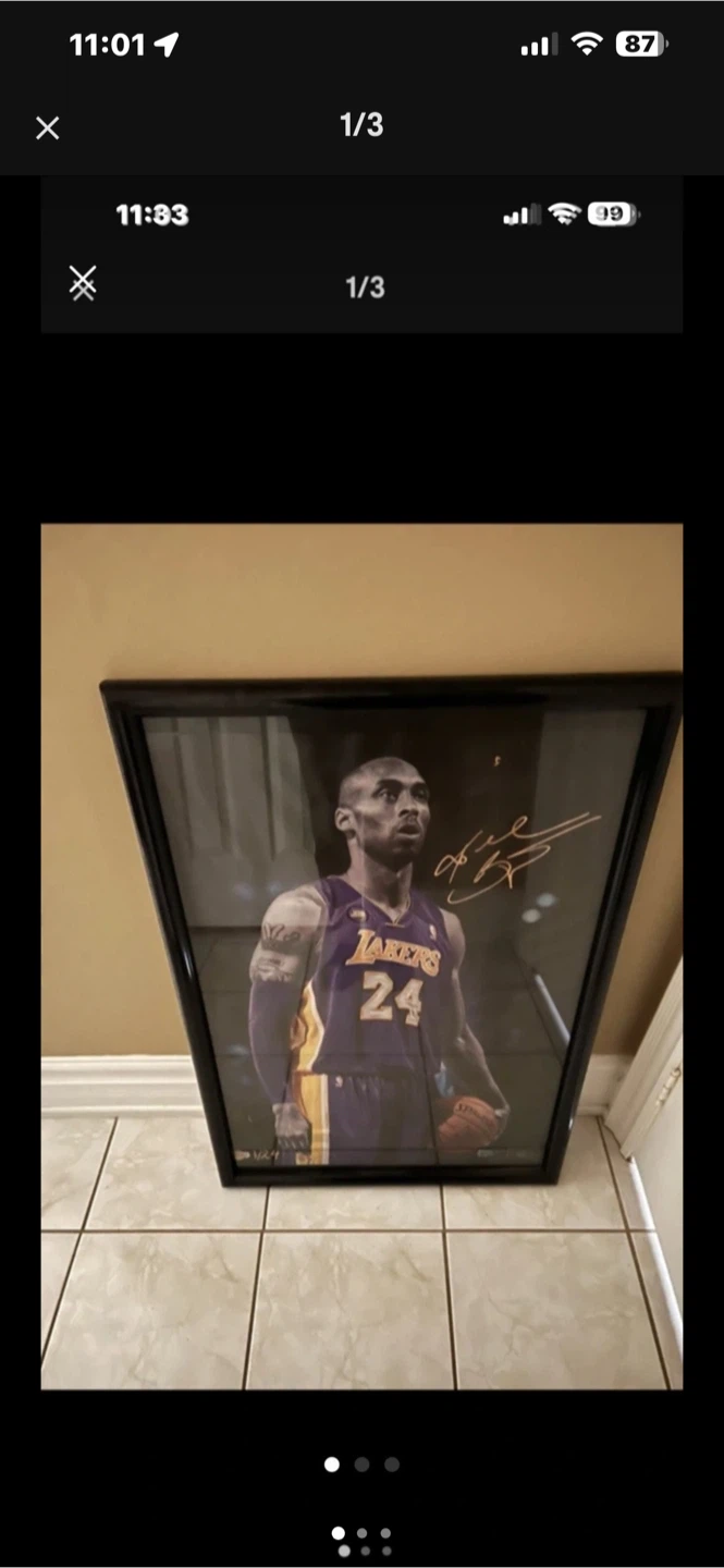Large Kobe Bryant Lakers Framed Picture
