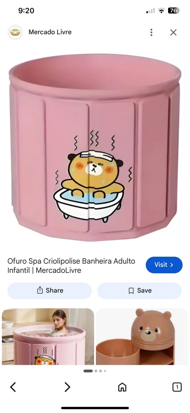 Portable Pink Bear Bathtub