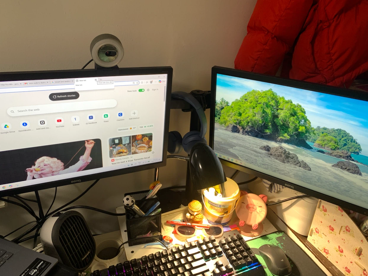 Two BenQ Monitors with stand
