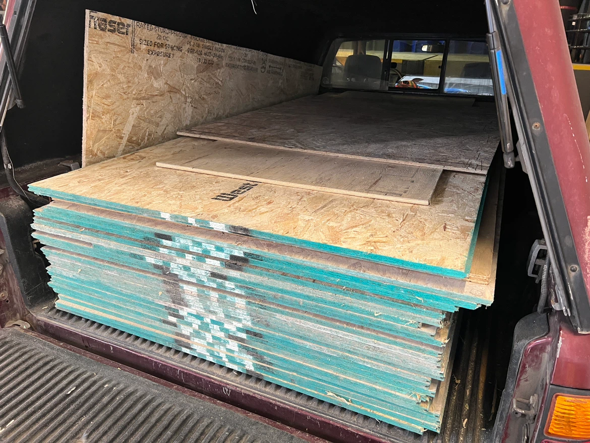 Stack of 5/8” Oriented Strand Board (OSB) Panels - photo 2