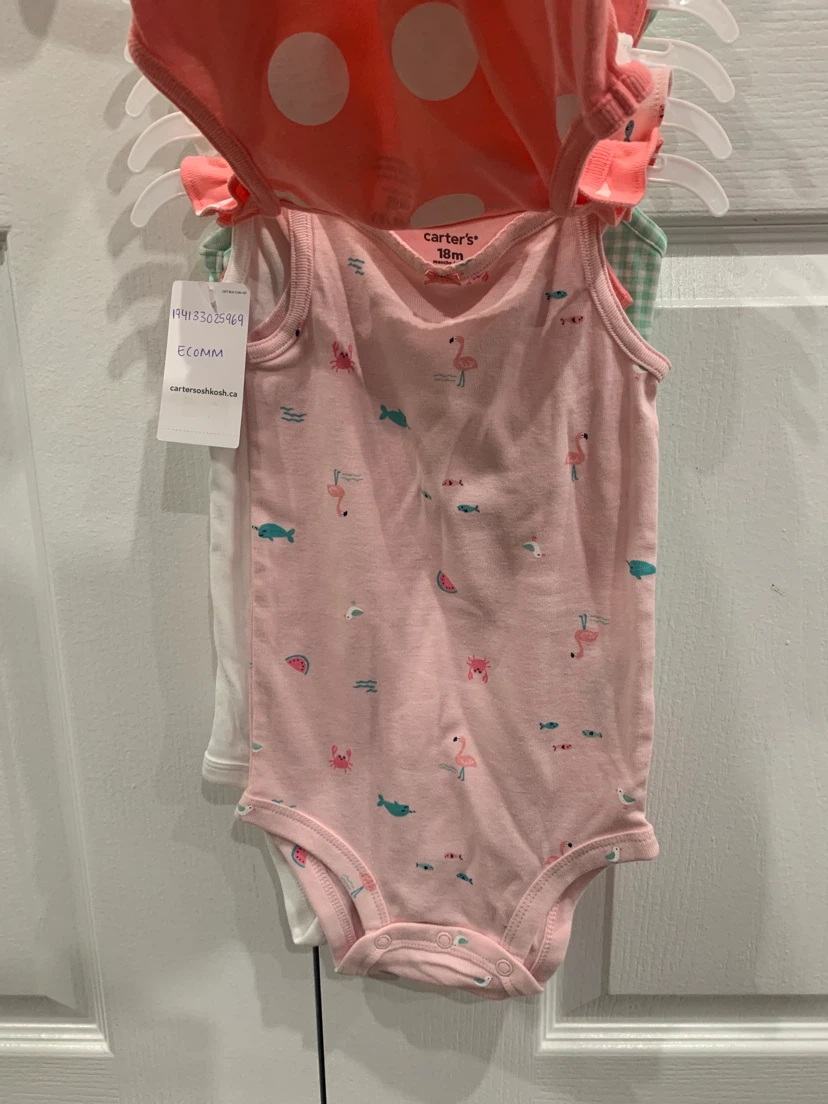 5 pack - Carter's Baby Girl Bodysuits 18m - photo 2